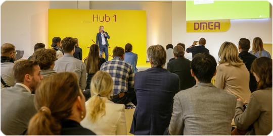 Pitch eines Startups in der Box