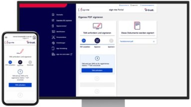 Anwendung der TI-Fernsignatur mit sign-me auf Desktop und Mobiltelefon