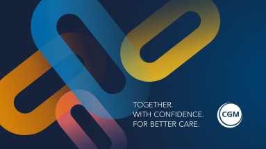 Die Grafik zeigt vier farbige übereinanderliegende und überlappende Kettenglieder. Unten steht: Together. With confidence.